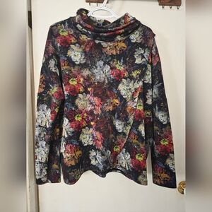Floral Cowl Neck Women's Sweatshirt